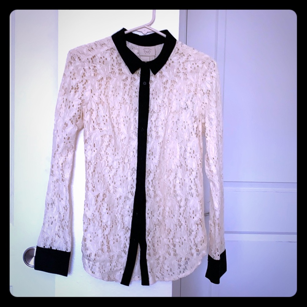 Lace button up